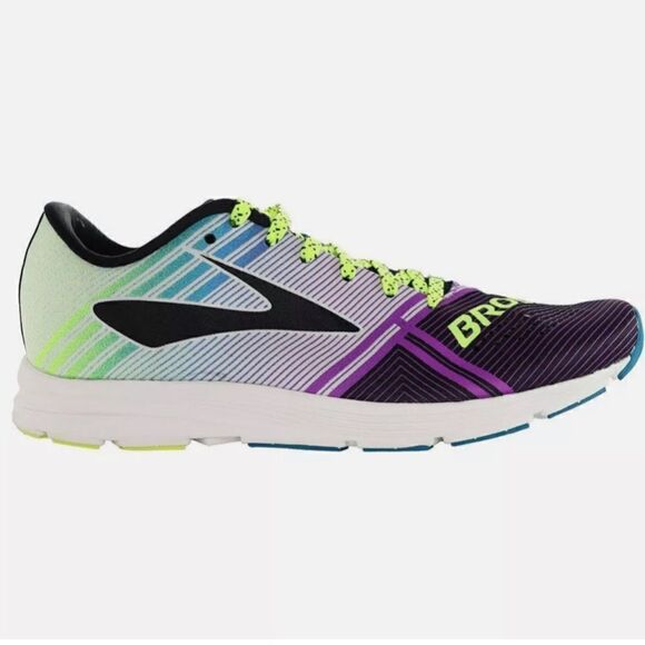 Brooks Hyperion Purple Teal Neon Stripe Lace Up Lightweight Running Shoes - Picture 2 of 16